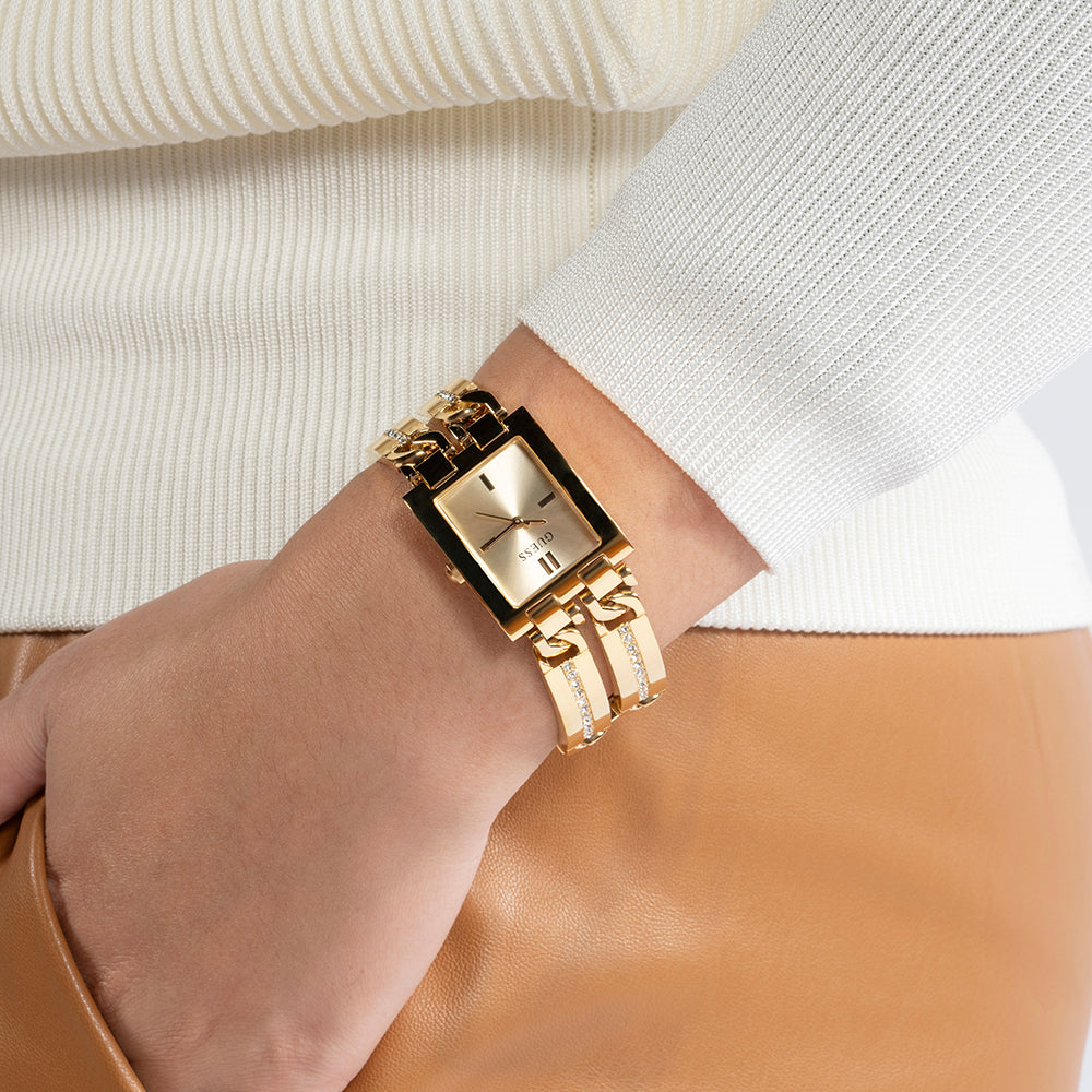 GUESS GW0668L2 GOLDEN GLAMOUR - Chic Women's Watch with Champagne Dial & Recycled Steel Band-i-Watch-4