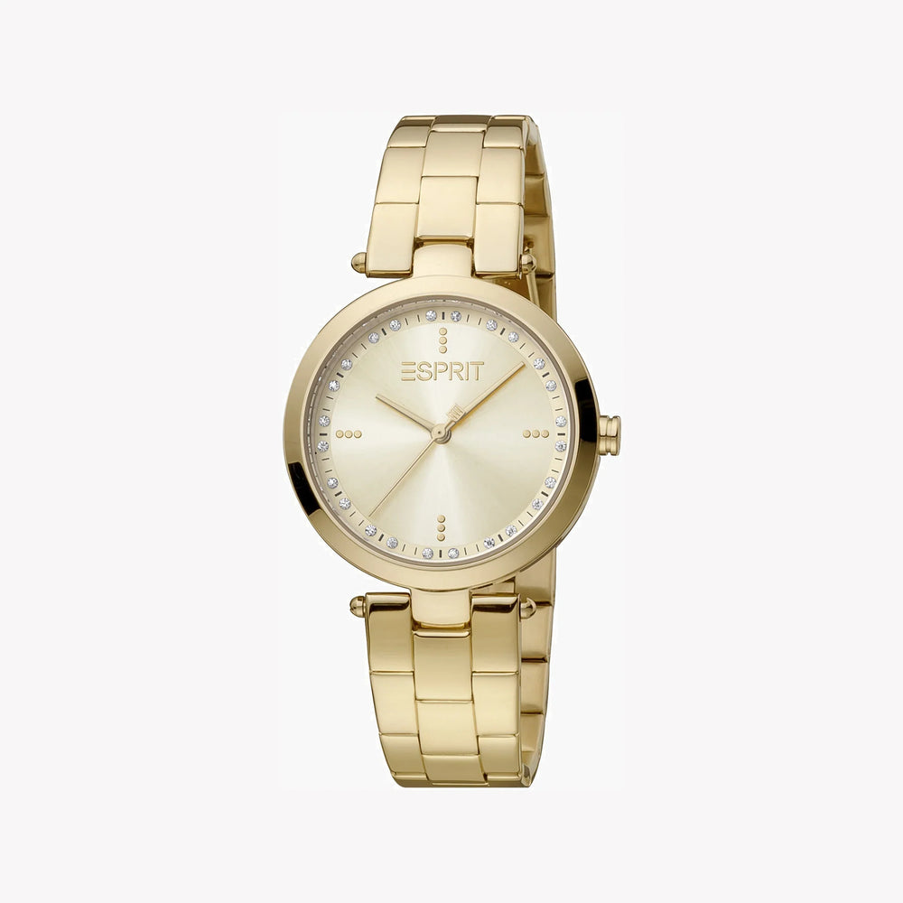 Esprit Women's Gold Stainless Steel Watch, Champagne Dial | Es1l188m0015 by i-watch