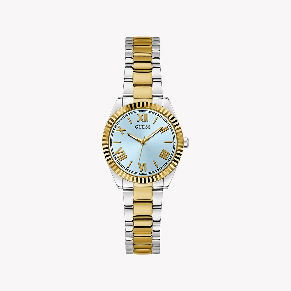 Guess Women's Gold & Silver Watch, Blue Dial | Gw0687l4 by i-watch