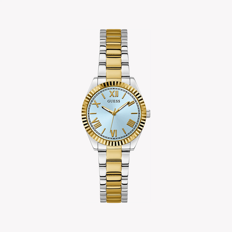 Guess Women's Gold & Silver Watch, Blue Dial | Gw0687l4 by i-watch
