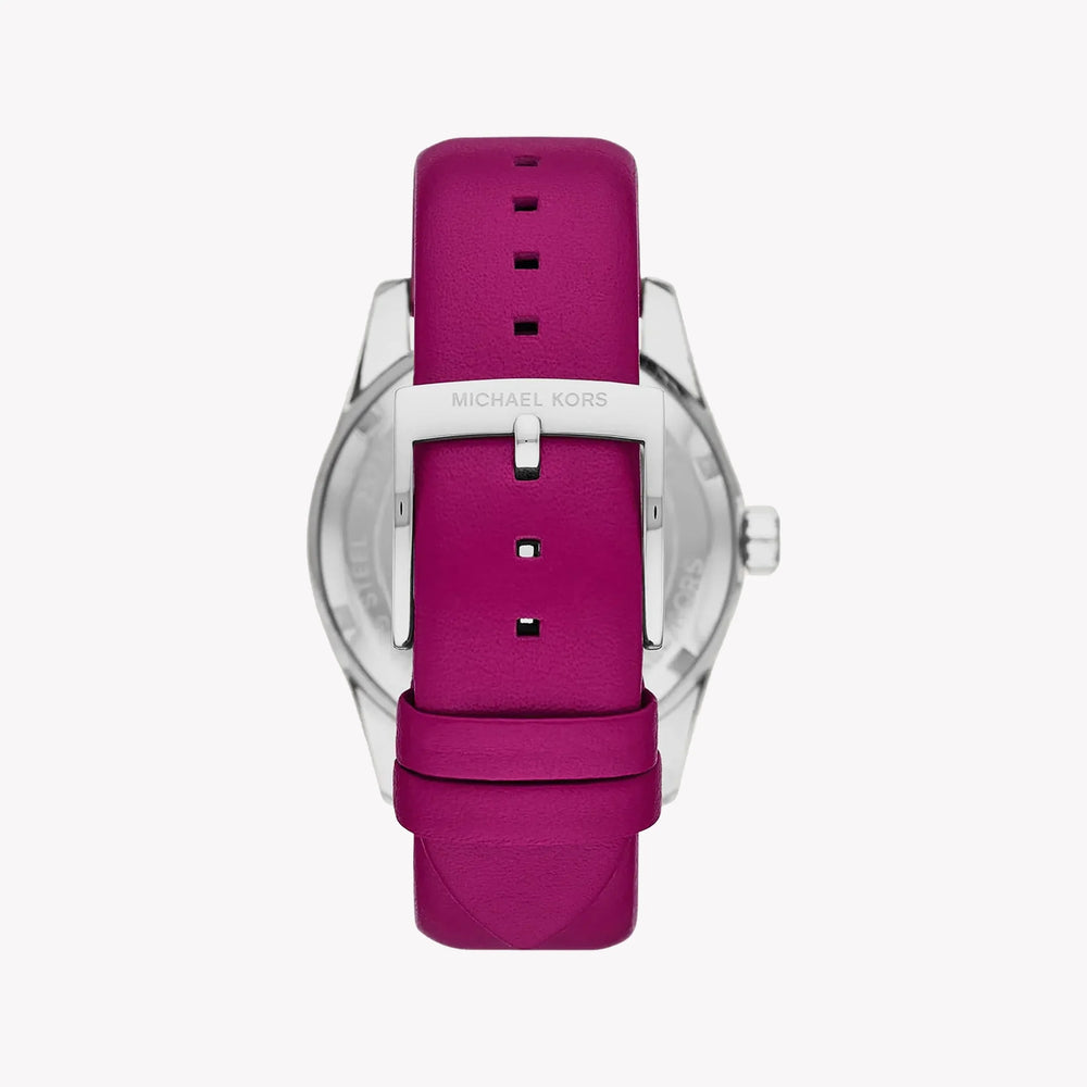 Michael Kors Women's Pink Leather Watch, Silver Case | Mk4749 by i-watch