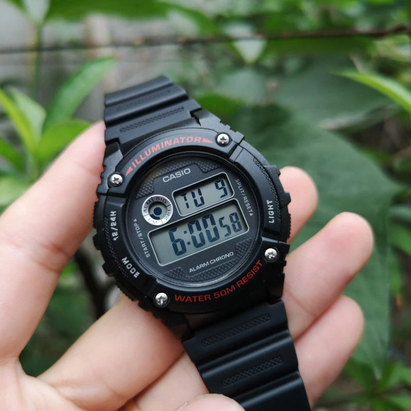 Casio W-216h-1avdf Sporty Durability - Elegant Black Resin Men's Watch For Every Adventure by i-watch