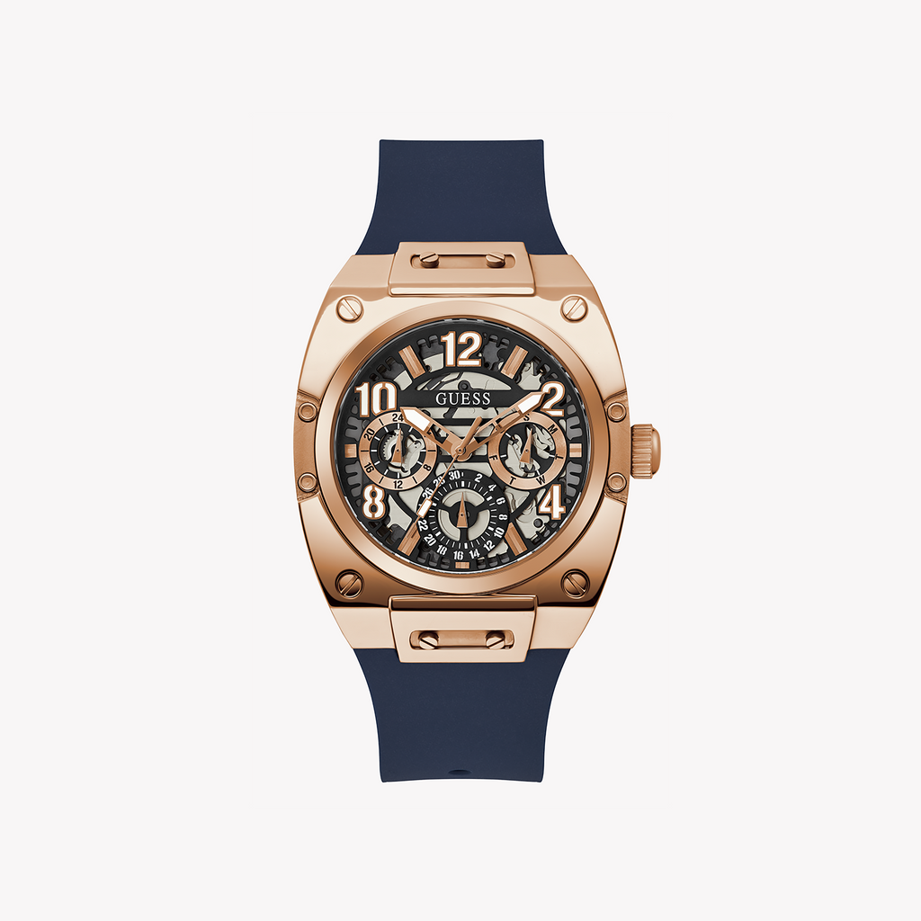 GUESS GW0569G3 ROSE GOLD & BLUE - TRENDSETTING MEN'S WATCH WITH QUARTZ MOVEMENT