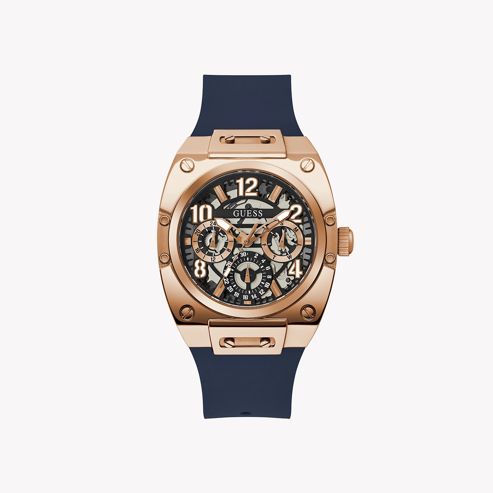 Guess Men's Rose Gold & Blue Silicone Watch | Gw0569g3 by i-watch