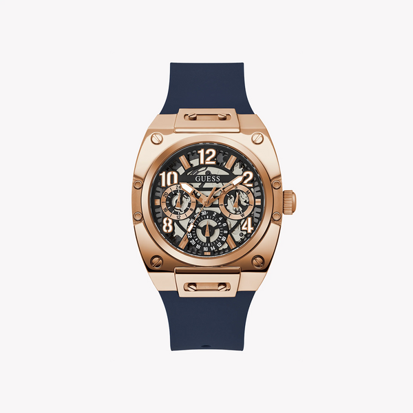 Guess Men's Rose Gold & Blue Silicone Watch | Gw0569g3 by i-watch