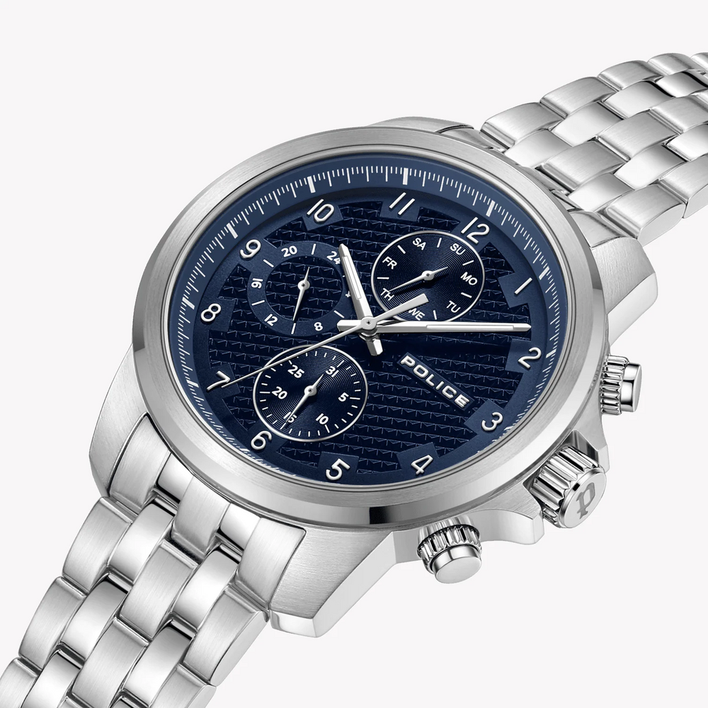 Police Men's Silver Watch, Blue Dial | Pewjk0021505 by i-watch