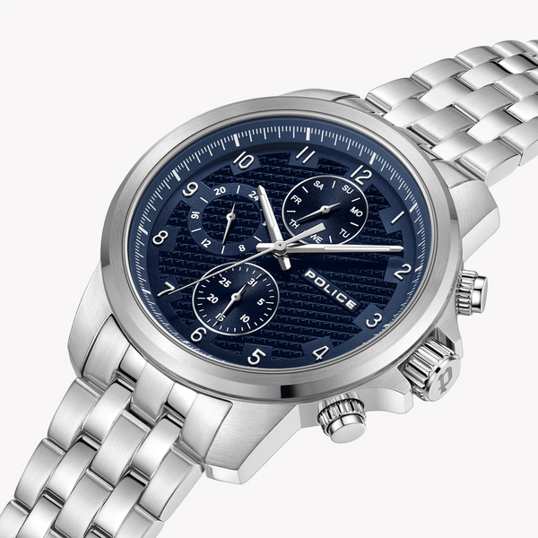 Police Men's Silver Watch, Blue Dial | Pewjk0021505 by i-watch