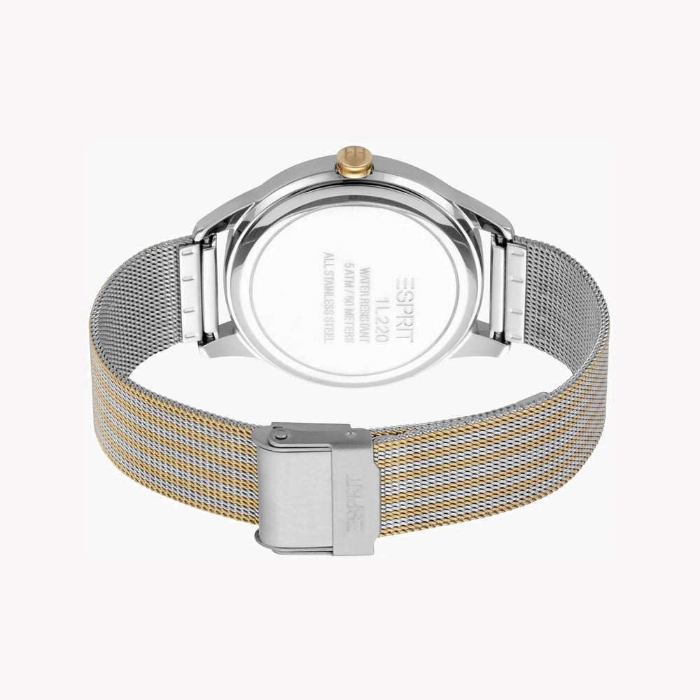 Esprit Women's Silver & Gold Stainless Steel Watch, Silver Dial | Es1l180m0015 by i-watch