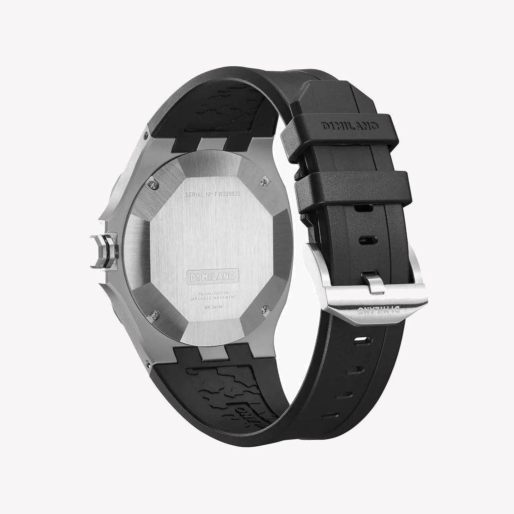 D1 Milano Men's Stainless Steel/Black Silicone Watch | D1-DTRJ01