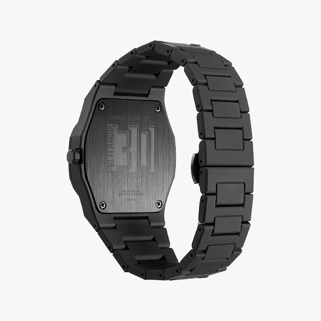 D1 MILANO Men's Black Polycarbonate Watch | D1-PCBJ23