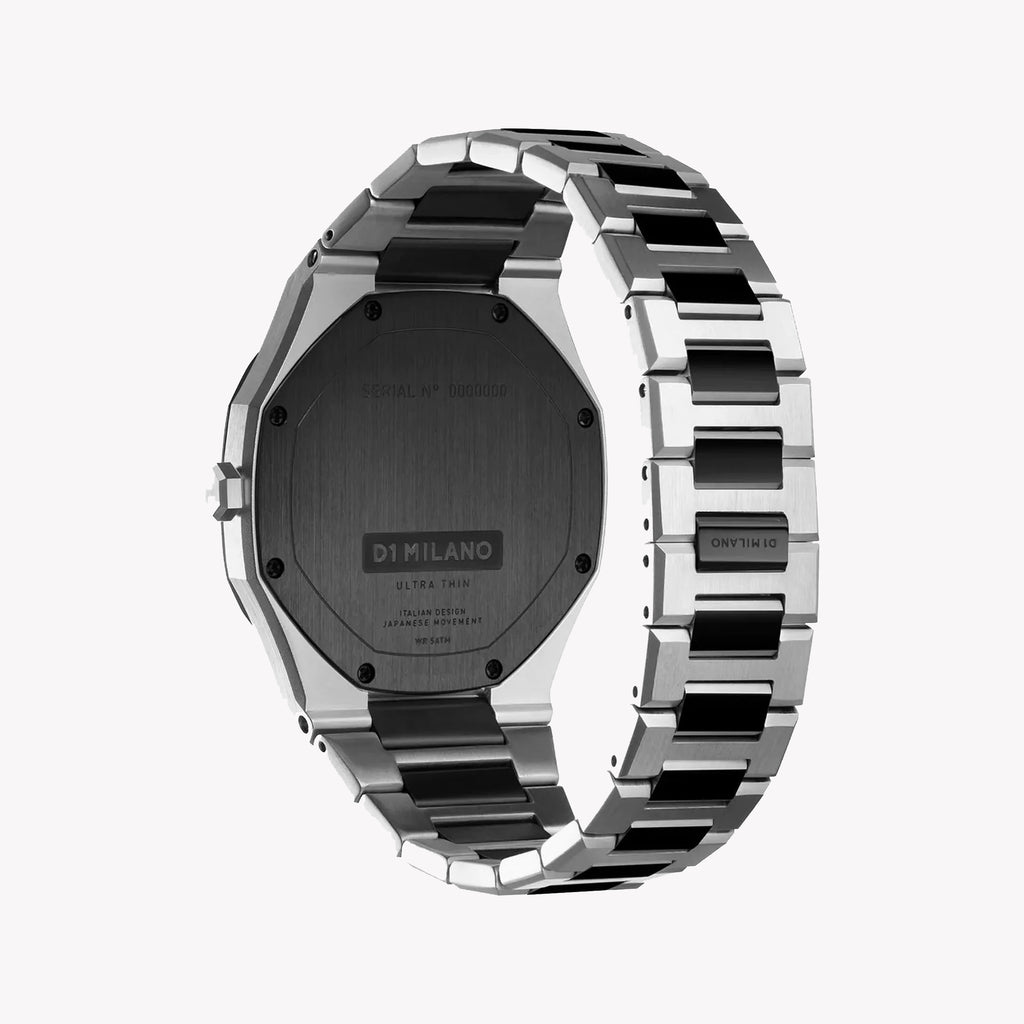 D1 MILANO Men's Stainless Steel Silver & Black Watch | D1-UTBU06