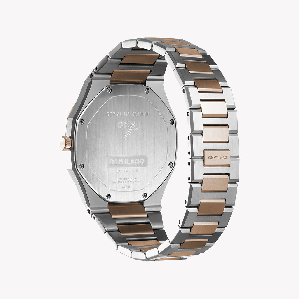 D1 MILANO Unisex Stainless Steel Silver & Rose Gold | D1-UTBJ01