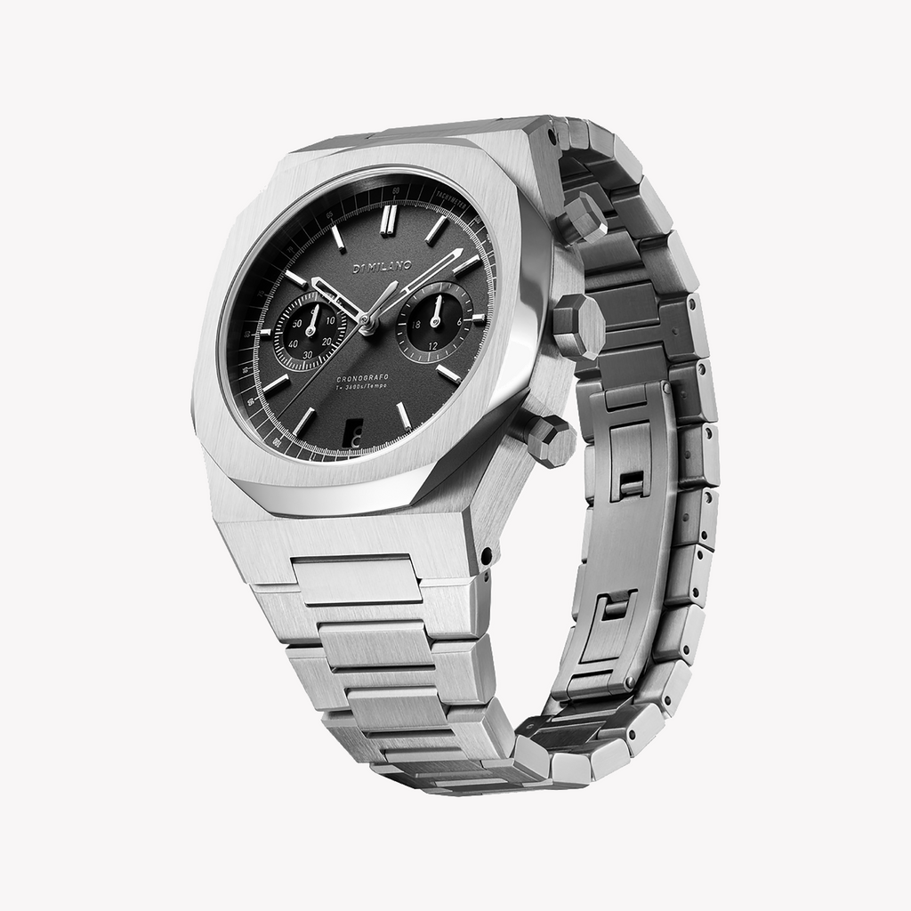 D1 MILANO Men's Stainless Steel Silver/Black Watch | D1-CHBJ08
