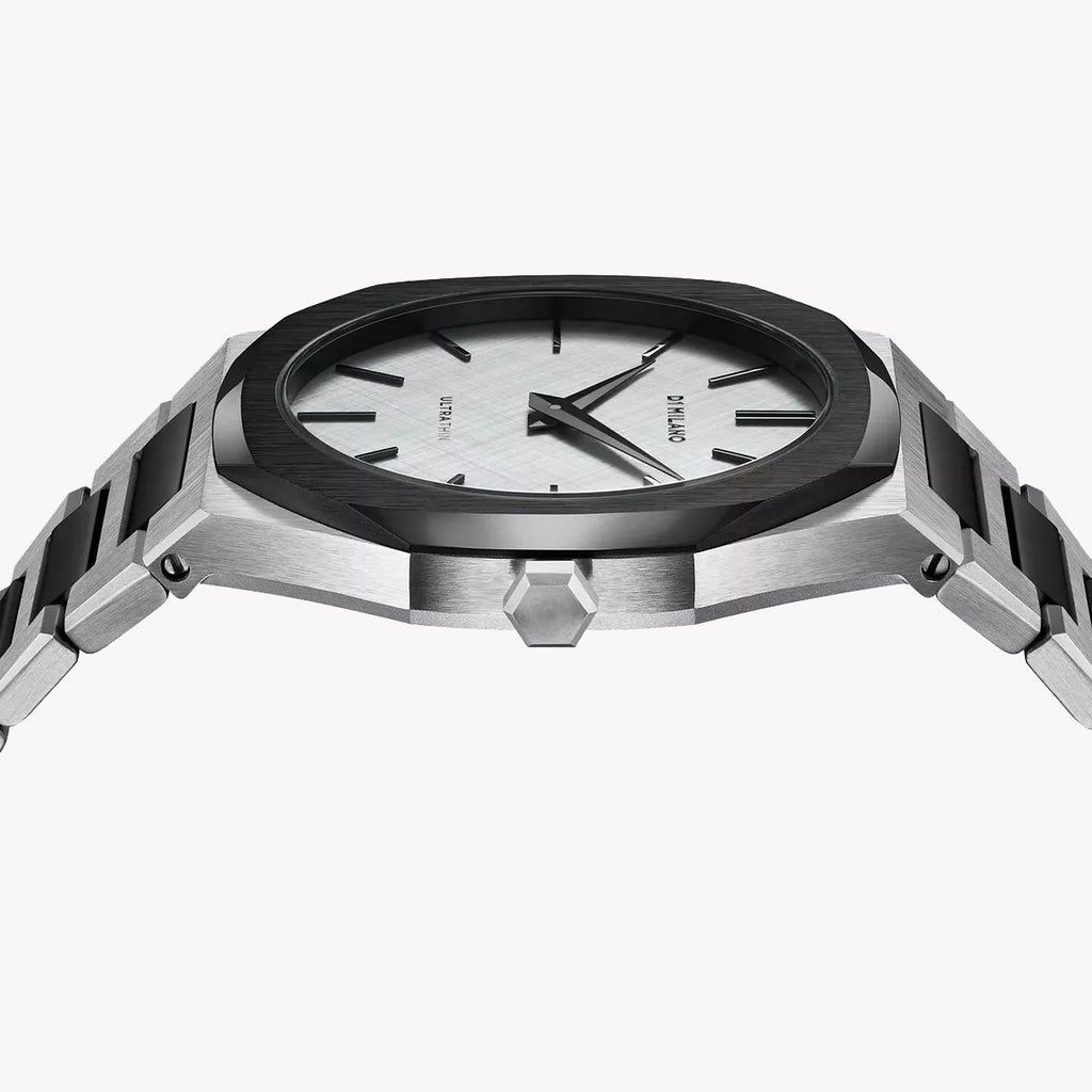 D1 MILANO Men's Stainless Steel Silver & Black Watch | D1-UTBU06