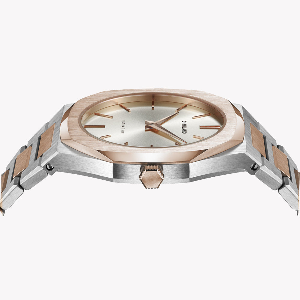 D1 MILANO Unisex Stainless Steel Silver & Rose Gold | D1-UTBJ01