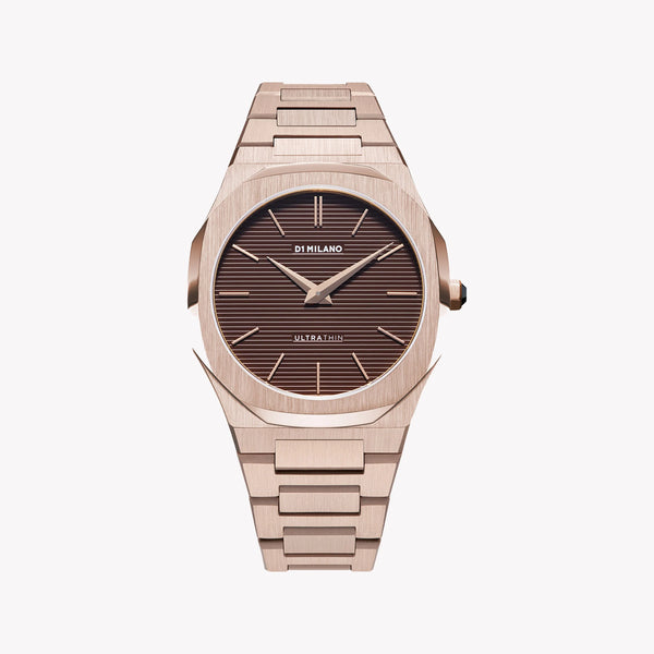 D1 MILANO Unisex Rose Gold & Brown Stainless Steel Watch | D1-UTBJ13 by i-watch