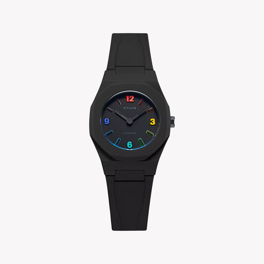 D1 MILANO Unisex Black Silicone Watch, Polycarbonate | D1-NCRJ03