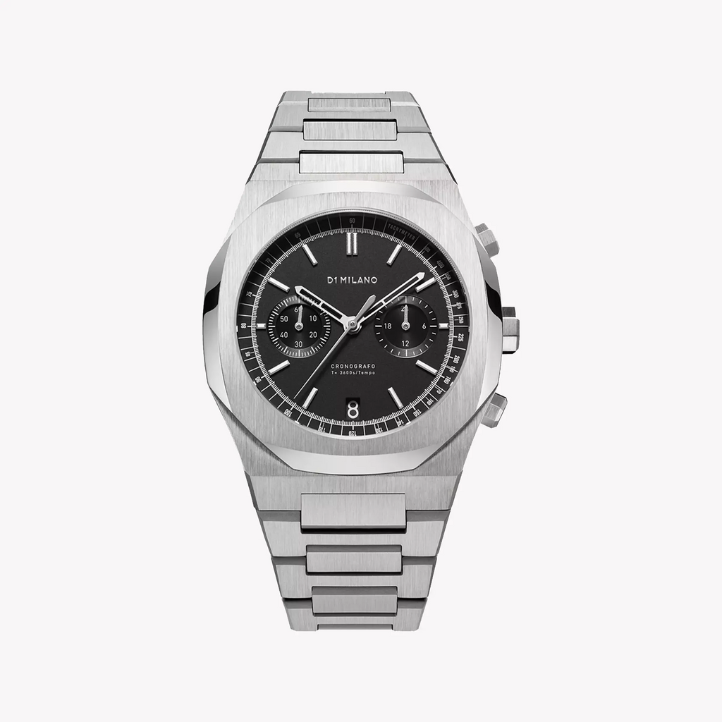 D1 MILANO Men's Stainless Steel Silver/Black Watch | D1-CHBJ08
