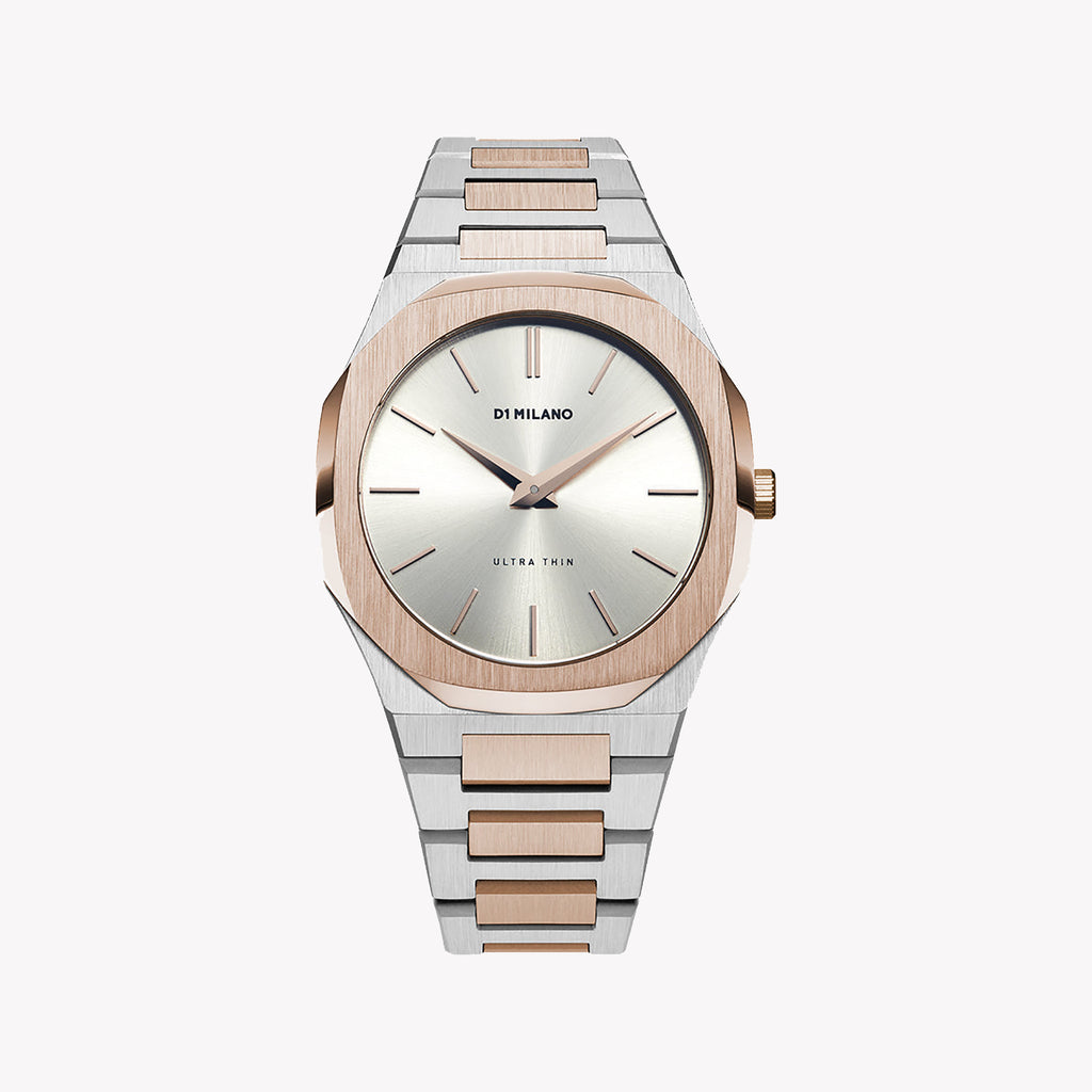 D1 MILANO Unisex Stainless Steel Silver & Rose Gold | D1-UTBJ01