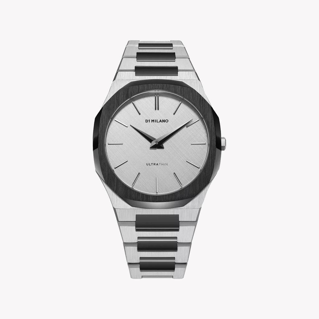 D1 MILANO Men's Stainless Steel Silver & Black Watch | D1-UTBU06