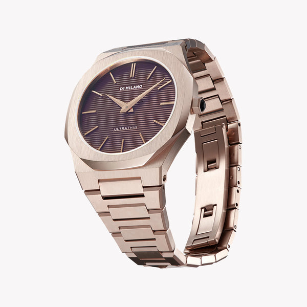D1 MILANO Unisex Rose Gold & Brown Stainless Steel Watch | D1-UTBJ13 by i-watch