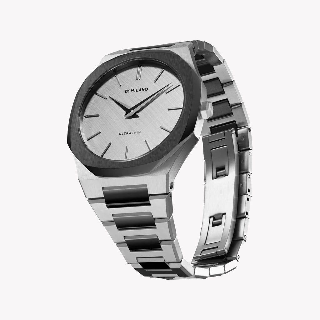 D1 MILANO Men's Stainless Steel Silver & Black Watch | D1-UTBU06