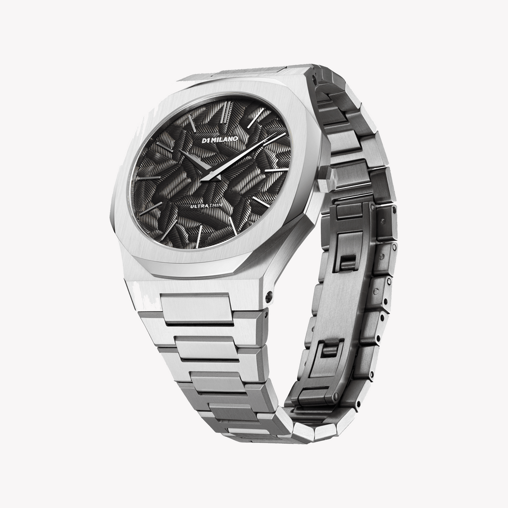 D1 MILANO Men's Stainless Steel Silver/Black Watch | D1-UTBJ32