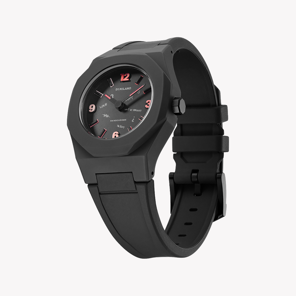 D1 MILANO Unisex Silicone Black Watch | D1-NCRJ04
