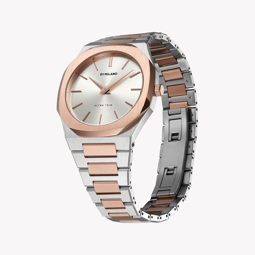 D1 MILANO Unisex Stainless Steel Silver & Rose Gold | D1-UTBJ01
