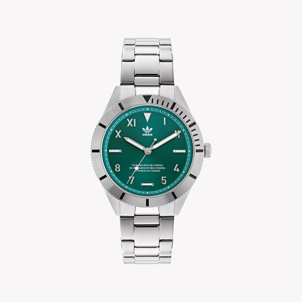 Adidas Men's Silver Stainless Steel Watch, Green Dial | Aofh22060