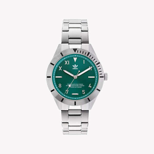 Adidas Men's Silver Stainless Steel Watch, Green Dial | Aofh22060 by i-watch
