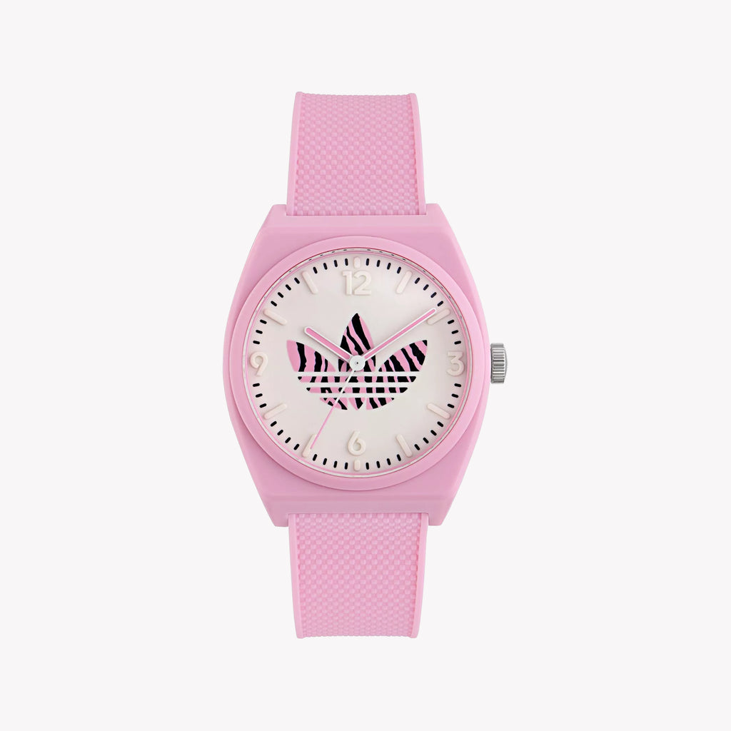 Adidas Women's Pink Rubber Watch, Synthetic/White | Aost23553
