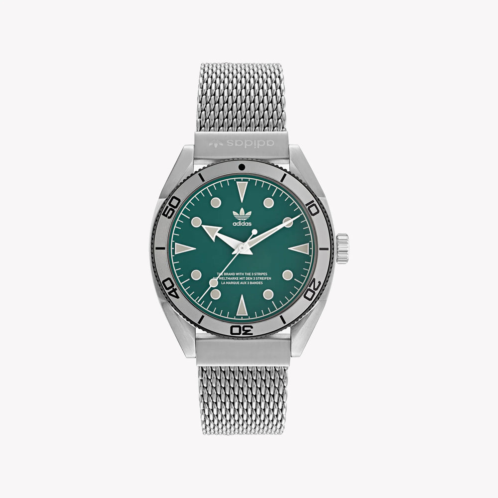 Adidas Men's Silver Stainless Steel Watch, Green Dial | Aofh22005 by i-watch