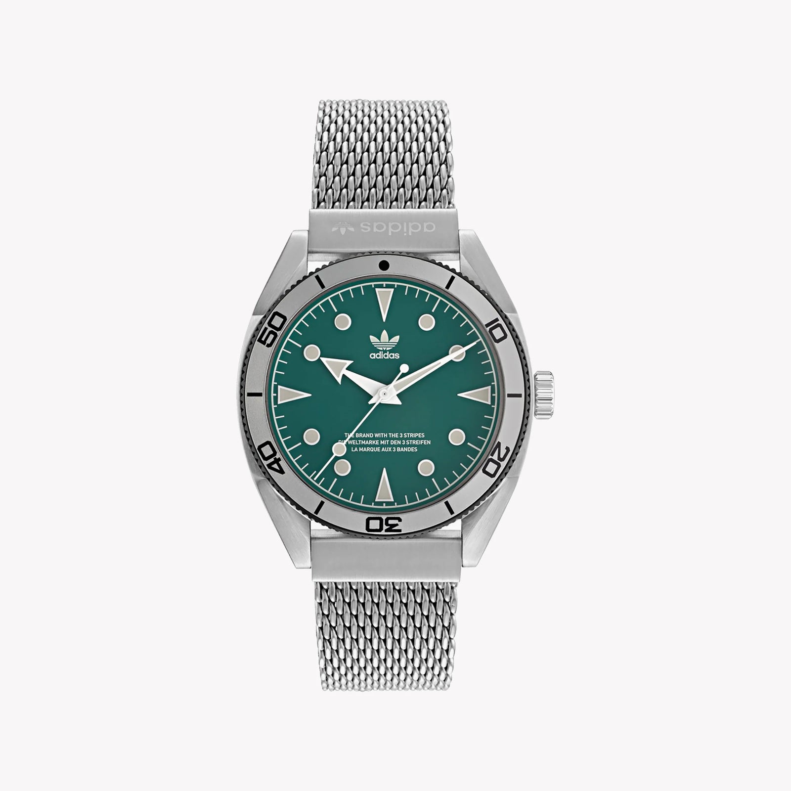Adidas Men's Silver Stainless Steel Watch, Green Dial | Aofh22005 by i-watch