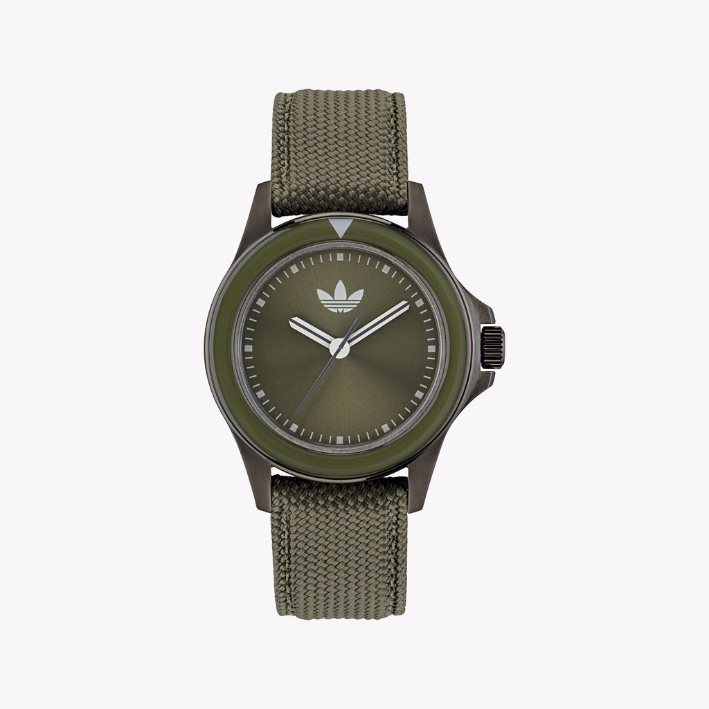 Adidas Unisex Green Fabric & Stainless Steel Watch | Aofh23017