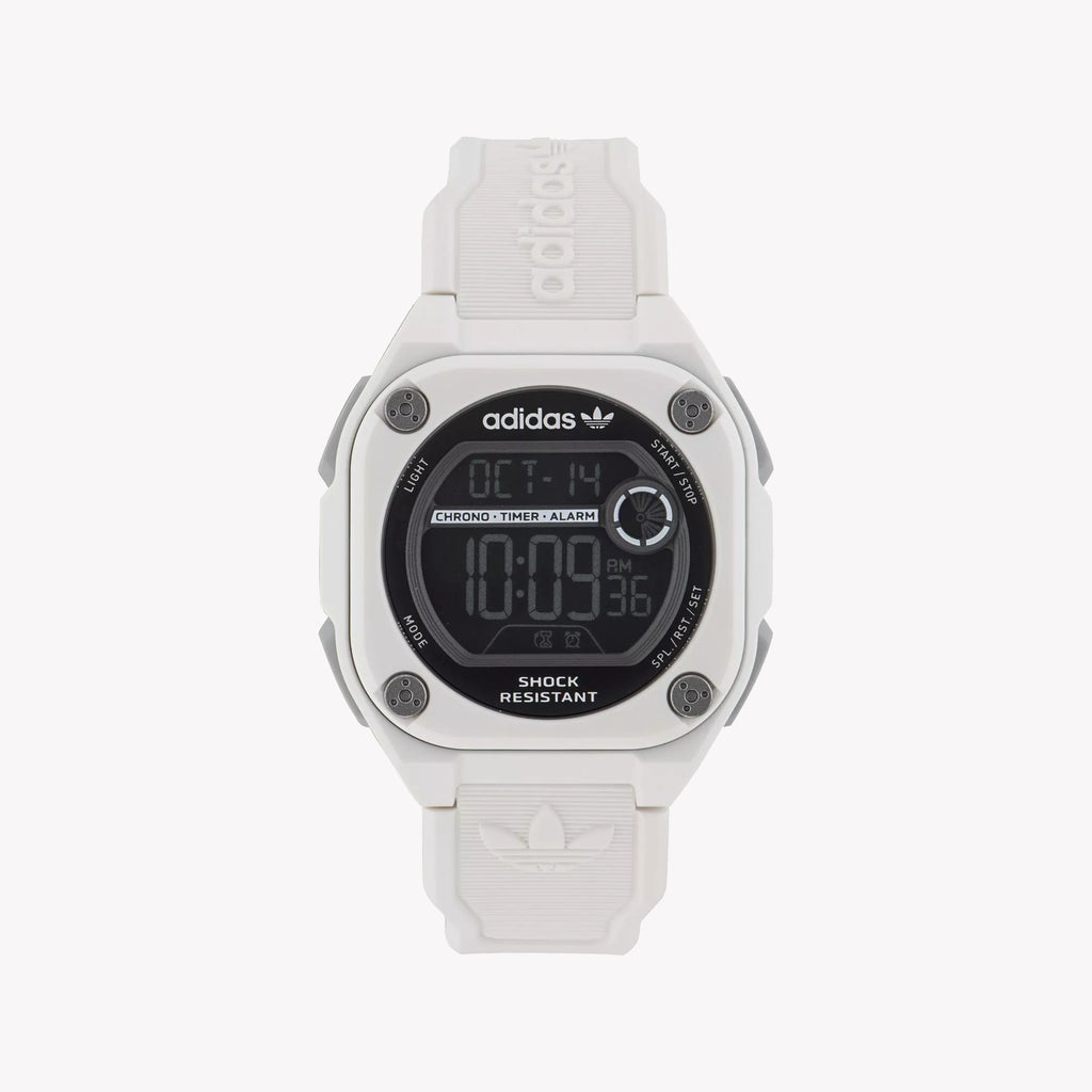 Adidas Unisex White Silicone Digital Watch | Aost23062