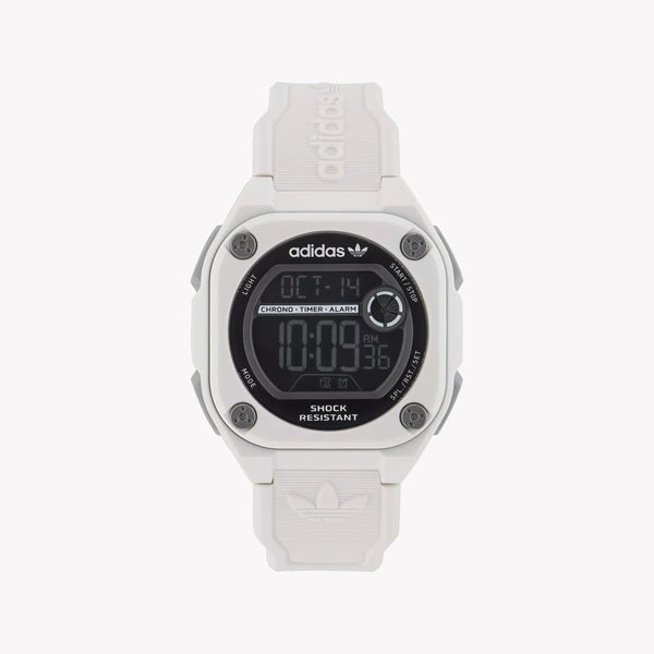 Adidas Unisex White Silicone Digital Watch | Aost23062 by i-watch