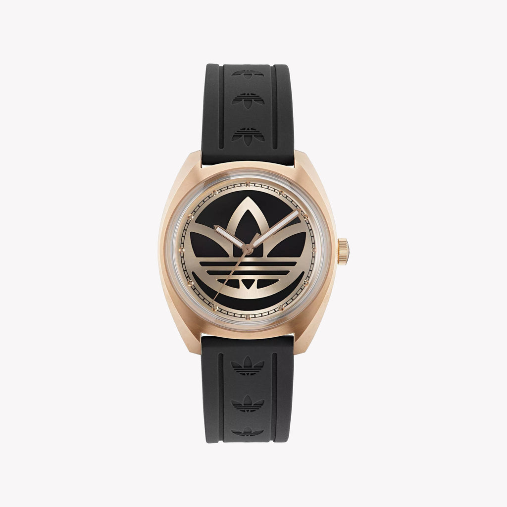 Adidas Unisex Black & Rose Gold Silicone Watch | Aofh23013