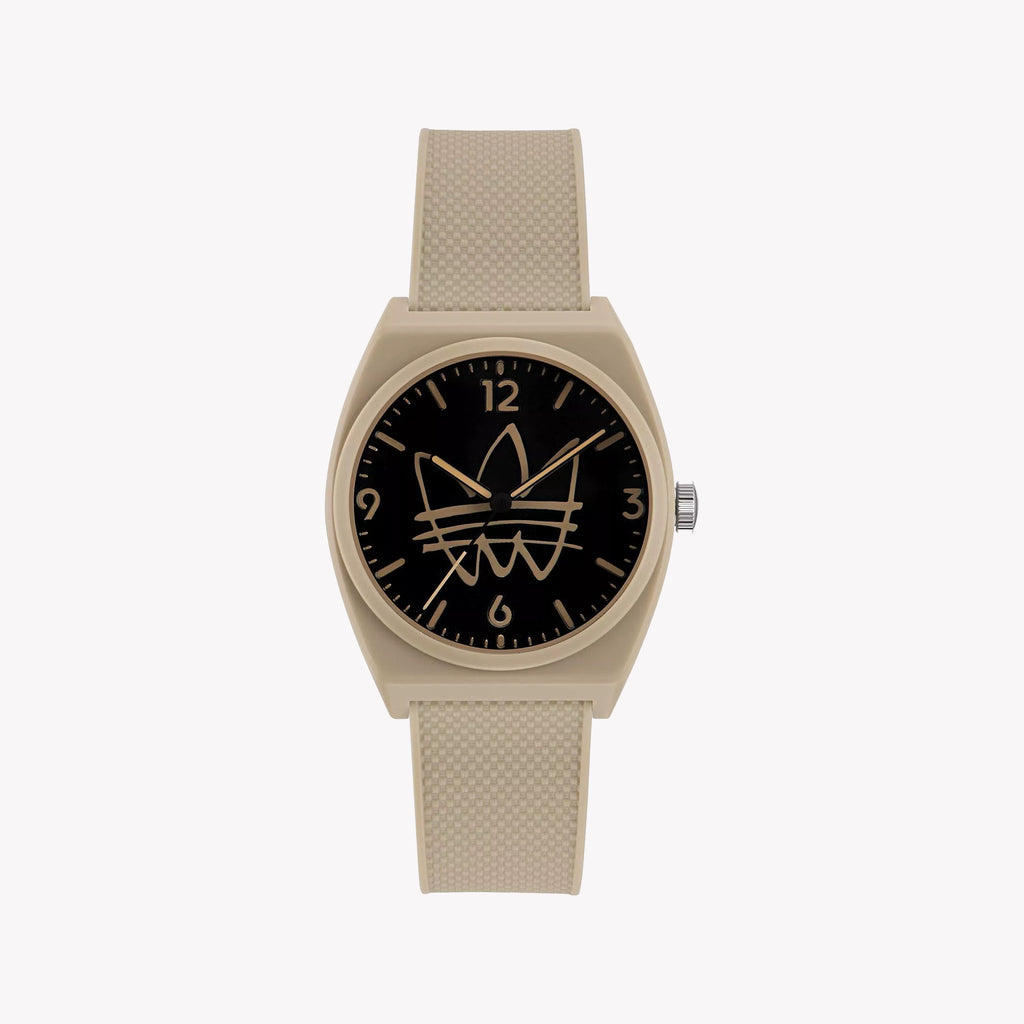 Adidas Unisex Beige Rubber/Black Dial Watch | Aost22565