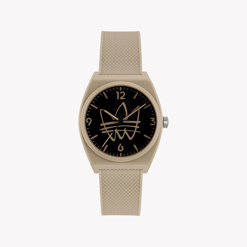 Adidas Unisex Beige Rubber/Black Dial Watch | Aost22565 by i-watch