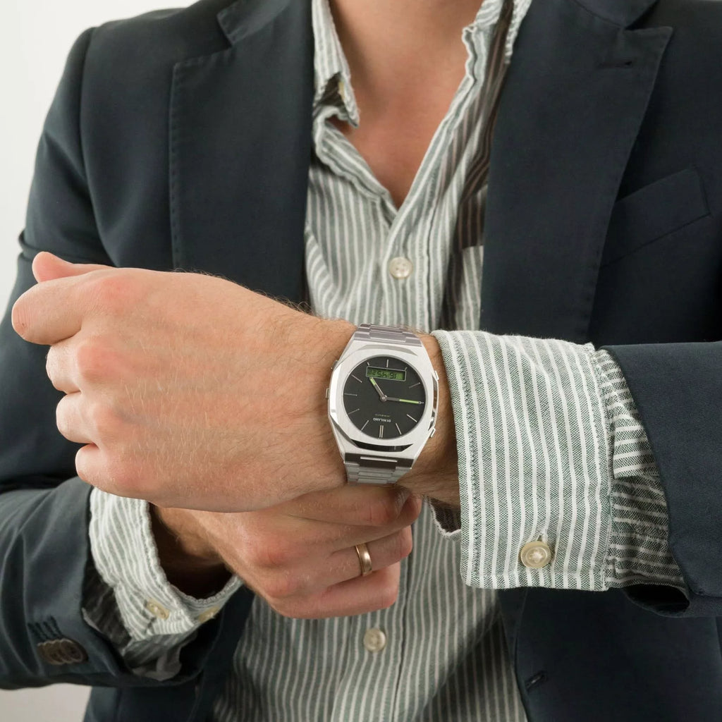 D1 MILANO Men's Stainless Steel Black Dial Watch | D1-DGBJ01