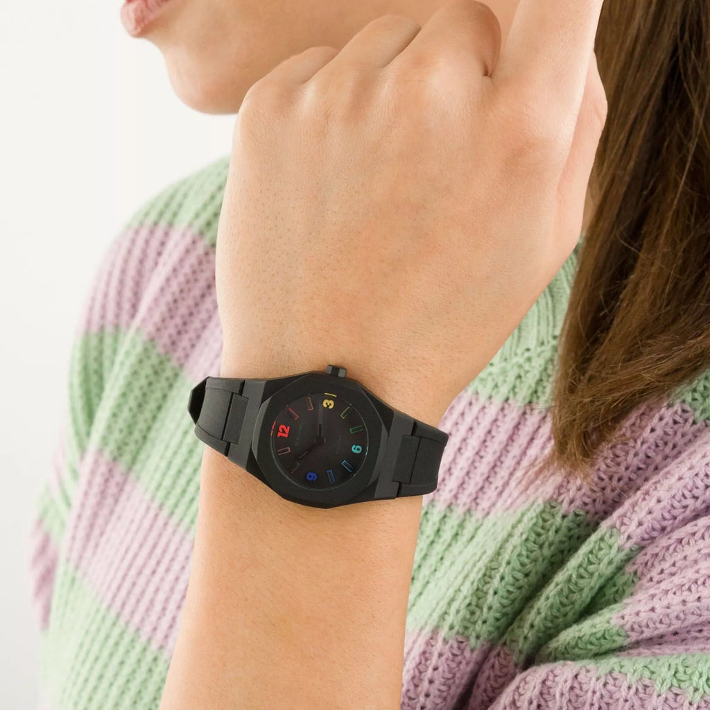 D1 MILANO Unisex Black Silicone Watch, Polycarbonate | D1-NCRJ03