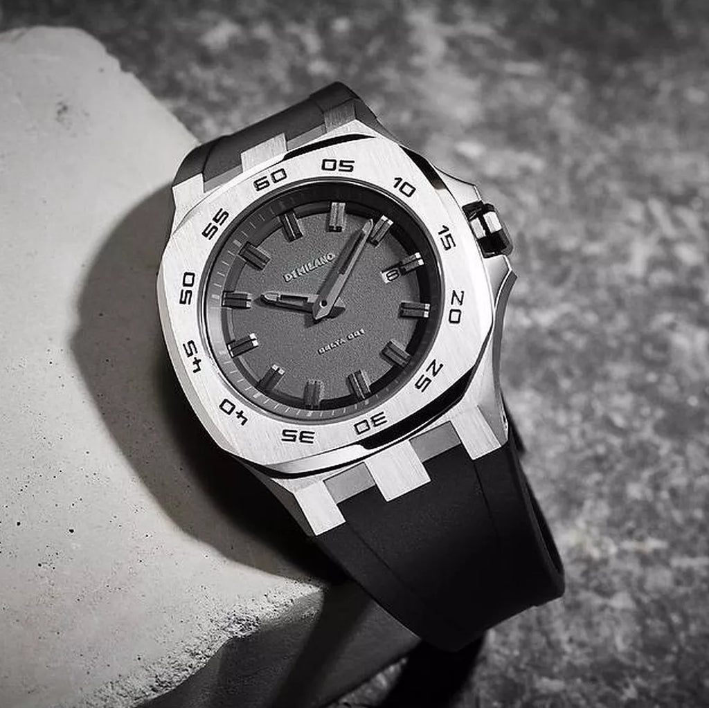 D1 Milano Men's Stainless Steel/Black Silicone Watch | D1-DTRJ01