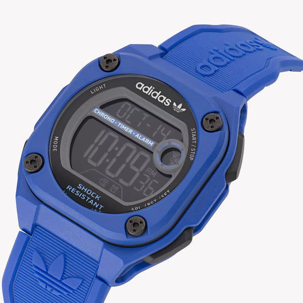 Adidas Unisex Blue Silicone Digital Watch | Aost23061 by i-watch