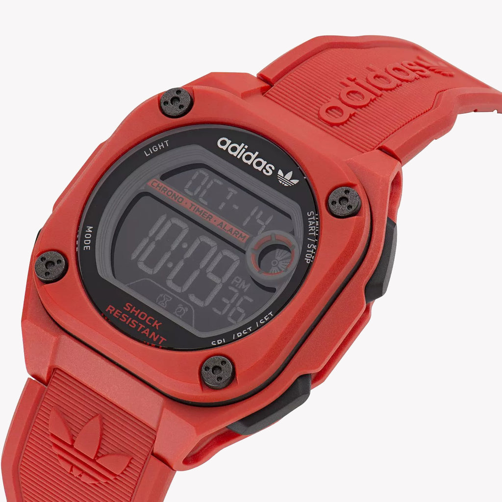Adidas Unisex Red Silicone Digital Watch | Aost23063