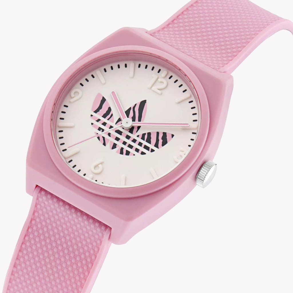 Adidas Women's Pink Rubber Watch, Synthetic/White | Aost23553