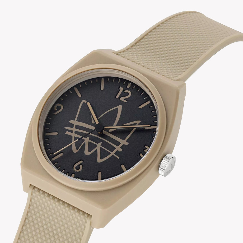 Adidas Unisex Beige Rubber/Black Dial Watch | Aost22565