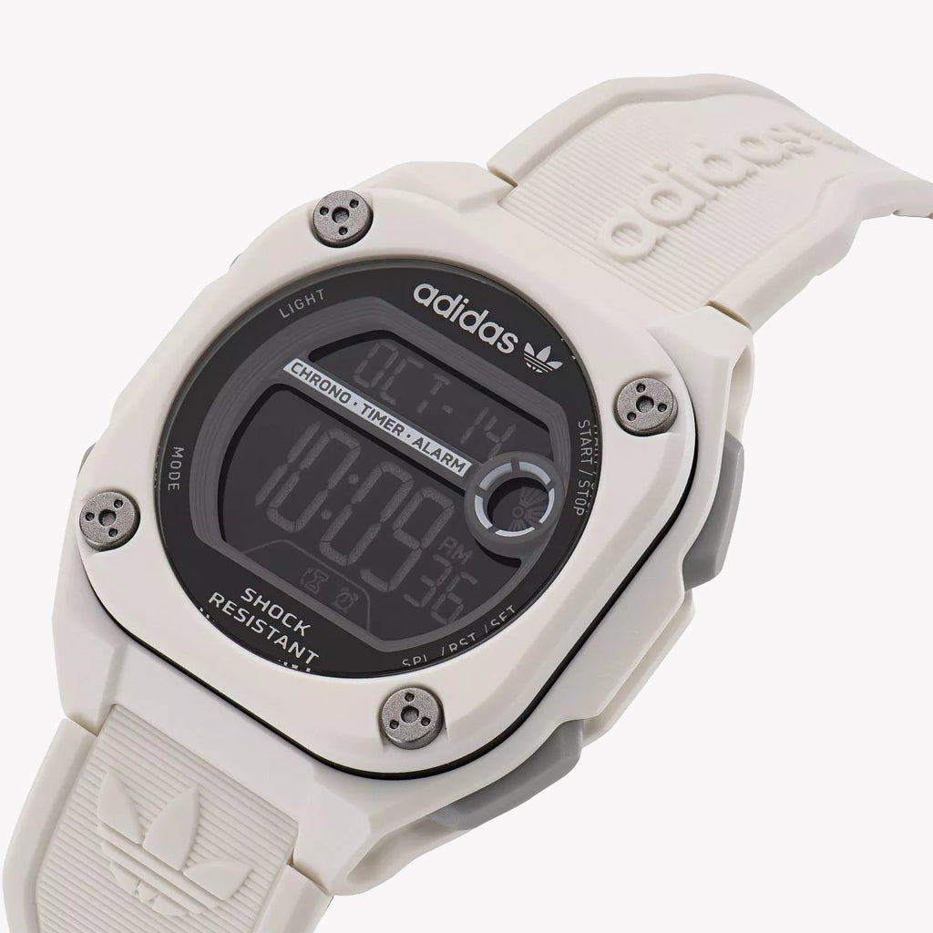Adidas Unisex White Silicone Digital Watch | Aost23062