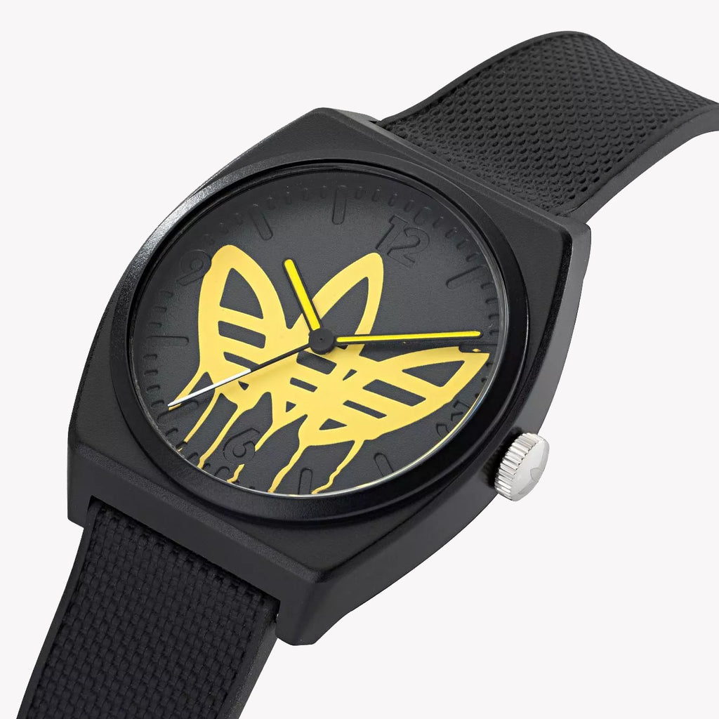 Adidas Women's Black Resin Watch, Black & Yellow | Aost22038