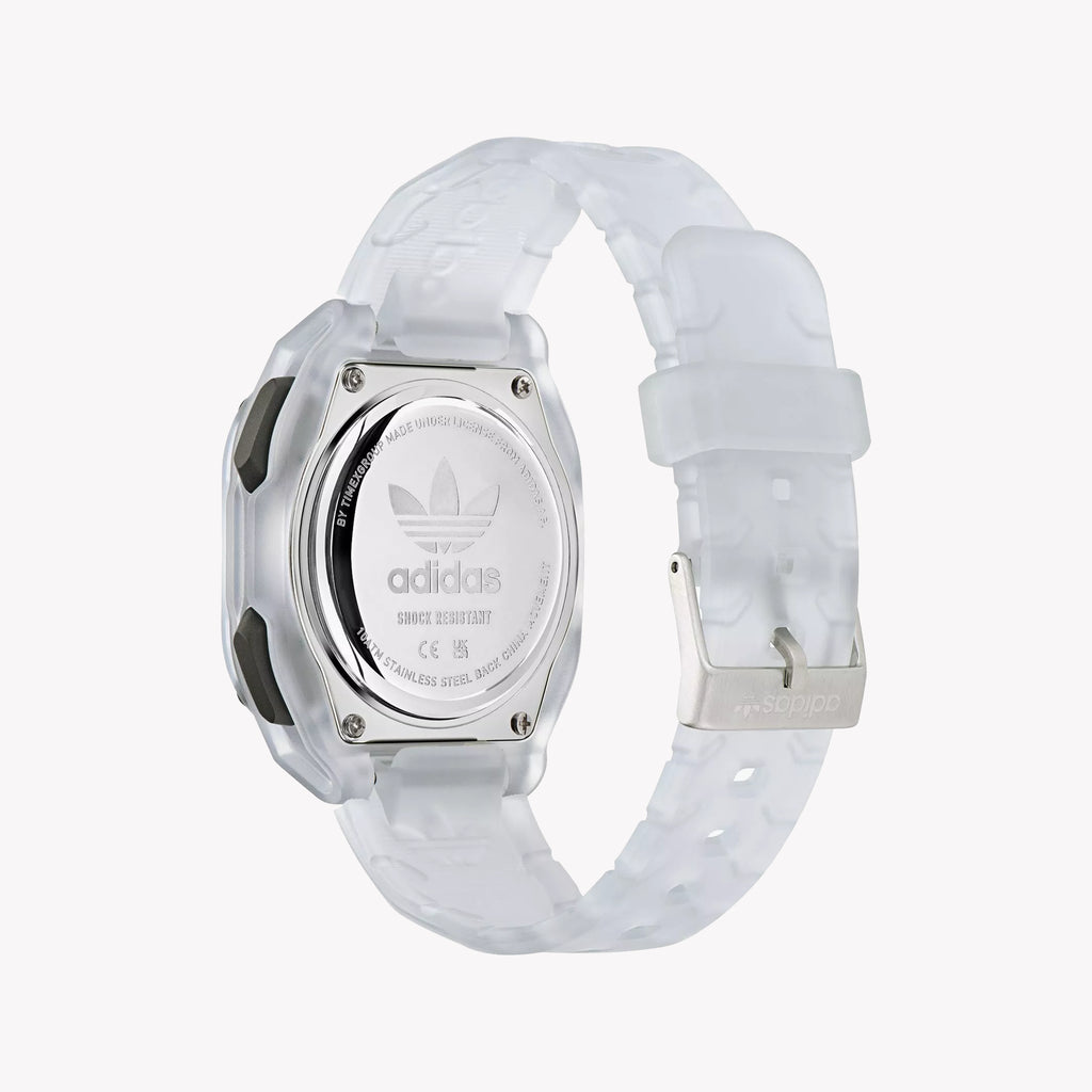 Adidas Unisex Transparent Silicone Watch, Black Dial | Aost23057
